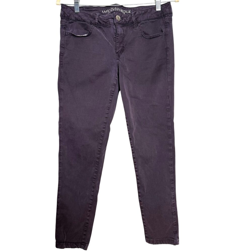 AMERICAN EAGLE OUTFITTERS Jeggings Super Stretch AE Purple/Plum Pants, Size 10